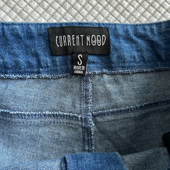 Dolls Kill Blue Plaid Patchwork Flare Pants - Picture 6 of 12